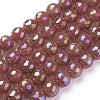 Electroplate Natural Carnelian Beads Strands G-P430-10-C-2