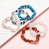 Chips Natural & Synthetic Gemstone Beaded Stretch Bracelets BJEW-JB01826-7
