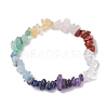 Chakra Natural Rose Quartz & Quartz Crystal & Red Jasper & Green Aventurine & Lapis Lazuli & Amethyst Chip Beaded Stretch Bracelets BJEW-JB10777-02-1