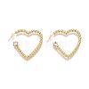 Brass Micro Pave Clear Cubic Zirconia Stud Earrings EJEW-F250-12-G-2