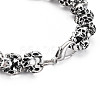 Alloy Skull Link Chain Bracelet BJEW-N015-008-3