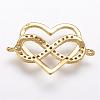 Brass Micro Pave Cubic Zirconia Links ZIRC-G095-43G-2