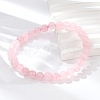 Natural Rose Quartz Bead Stretch Bracelets BJEW-K212-A-045-1