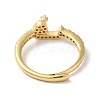 Rack Plating Brass Cubic Zirconia Arabic Letters Adjustable Rings for Women RJEW-S407-10G-09-3
