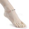 2Pcs 2 Color Natural Fluorite Chips Beaded Anklets Set with 304 Stainless Steel Cable Chains AJEW-AN00481-02-3