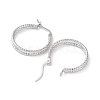 Rhodium Plated 925 Sterling Silver Hoop Earrings EJEW-K258-14P-2