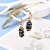 Copper Wire Wrapped Natural Obsidian Dangle Earrings for Women EJEW-JE04628-05-2