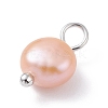 Natural Cultured Freshwater Pearl Charms X-PALLOY-JF01099-02-4
