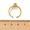 Natural Gemstone Sun 304 Stainless Steel Cuff Open Rings for Women RJEW-JR01065-6