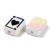 UV Plating Rainbow Iridescent Acrylic Enamel Beads SACR-G034-11G-3