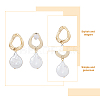 1 Pair Shell Pearl Dangle Stud Earrings EJEW-FI0002-18-3