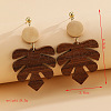 Alloy Wood Stud Dangle Earrings WG8DABA-02-1