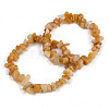Unisex Chip Natural Topaz Jade Beaded Stretch Bracelets BJEW-S143-30-1