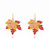 Alloy Enamel Maple Leaf Dangle Earrings for Women WG7F916-01-2