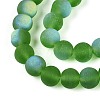 Frosted Transparent Glass Beads Strands GLAA-T032-T8mm-MBB07-3
