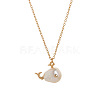 Natural Baroque Keshi Pearl Fish Pendant Brass Chain Necklaces FS-WGF6066-03-1