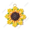 2Pcs Beaded Sunflower Charms PALLOY-SZ00061-1