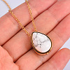 Natural Howlite Teardrop Urn Ashes Pendant Necklace BOTT-PW0005-23A-1