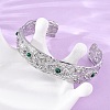 304 Stainless Steel Rhinestone Cuff Bangles for Women BJEW-R026-01P-3