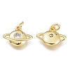 Brass Micro Pave Clear Cubic Zirconia Charms KK-M206-48G-2