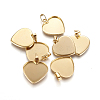 201 Stainless Steel Pendant Cabochon Settings STAS-P174-08G-1-1