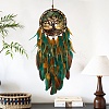 Tree of Life Resin & Acrylic & Woven Net/Web with Feather Hanging Ornaments HJEW-A013-02-2