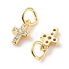 Brass Micro Pave Clear Cubic Zirconia Pendants X-ZIRC-P094-18G-RS-3