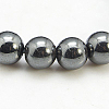 Non-Magnetic Synthetic Hematite Beaded Ball Bracelets X-BJEW-D088-7-2