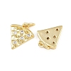 Brass Micro Pave Clear Cubic Zirconia Charms KK-A269-35G-2