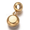 304 Stainless Steel European Dangle Charms STAS-I177-23C-2