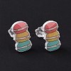 Colorful Acrylic Imitation Food Stud Earrings with Platic Pins for Women EJEW-F293-02A-3