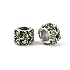 Antique Silver Plated Alloy Rhinestone Large Hole European Beads MPDL-R041-02D-1