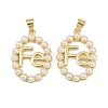 Brass & ABS Imitation Pearl Pendants KK-S526-19G-A-1