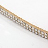 2 Row Platinum Aluminum Studded Faux Suede Cord LW-D005-10P-2
