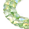 AB Color Plated Transparent Glass Beads Strands EGLA-P051-06A-A12-4