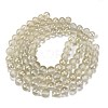 Frosted Transparent Glass Bead Strands GLAA-P065-8mm-01-5