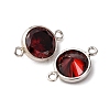 925 Streling Silver Pave Cubic Zirconia Birthstone Connector Charms STER-NH0001-80P-08-2