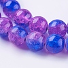 Two Tone Crackle Glass Bead Strands CCG-I001-08-3