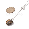 5Pcs 5 Style Natural Mixed Gemstone Heart Lariat Necklaces Set NJEW-JN04269-3