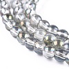 Full Rainbow Plated Round Electroplated Glass Beads Strands EGLA-I002-4mm-01-3