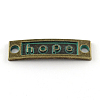 Rectangle Carved Word Hope Zinc Alloy Links connectors X-PALLOY-Q309-08-FF-1