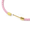 3MM Braided Round Imitation Leather Cord Bracelet Making MAK-S075-01G-R-3