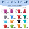 14Pcs 14 Styles Silicone Bottle Stopper AJEW-TA0002-54-3