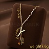 304 Stainless Steel Initial Pendant with Dice Tassel Necklaces FS-WGD823D-25-1