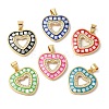 Rack Plating Brass Cubic Zirconia Pendants KK-K385-60G-1