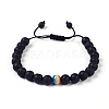 Natural Lava Rock Braided Bead Bracelets BJEW-G607-02-1