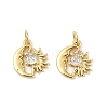 Brass Micro Pave Cubic Zirconia Pendants KK-P300-01G-1