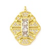 Brass Pendants with Cubic Zirconia KK-D536-10G-1