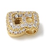 Brass Micro Pave Cubic Zirconia Beads KK-P290-61G-B-2