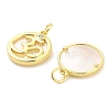 Brass Micro Pave Cubic Zirconia Pendants with Shell KK-H527-26G-2